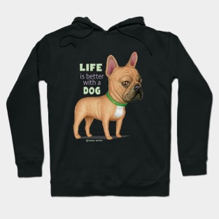 cute awesome funny French Bulldog with Green Collar Hoodie